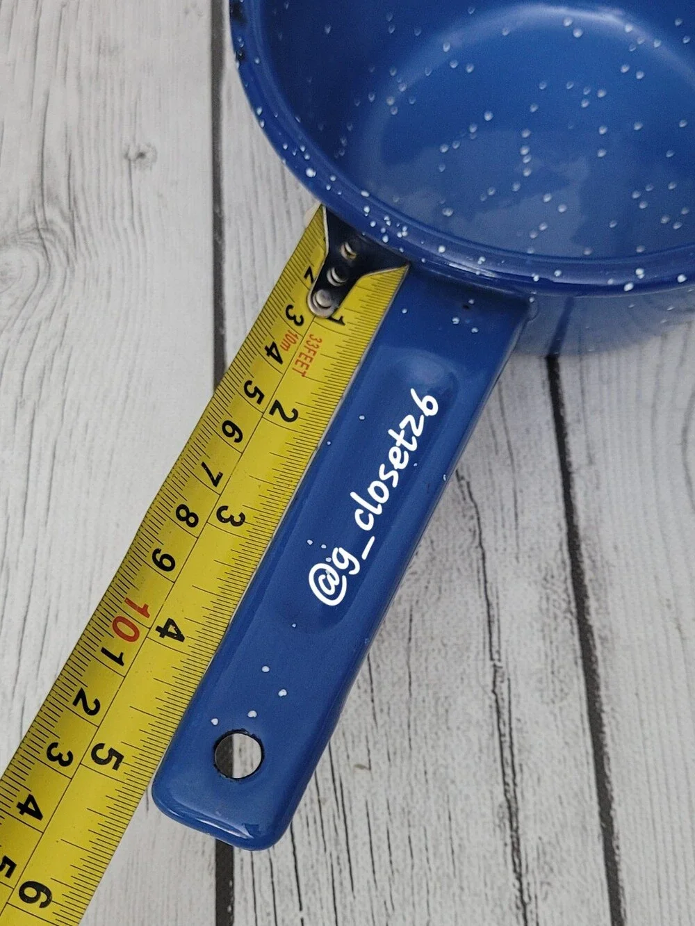 Vintage Blue Speckled Enamelware Sauce Pan